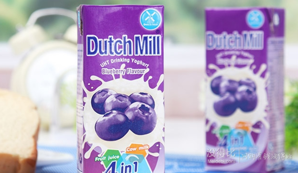 Dutch Mill 达美 蓝莓味酸奶 180ml*12 礼盒装折30元（59.9，199-100）