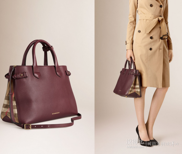 国内￥14000！Burberry 博柏利 女士格纹皮革班纳手袋