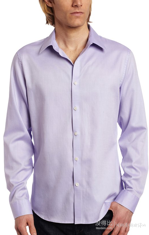 XL码！Calvin Klein 紫藤色男士长袖衬衫