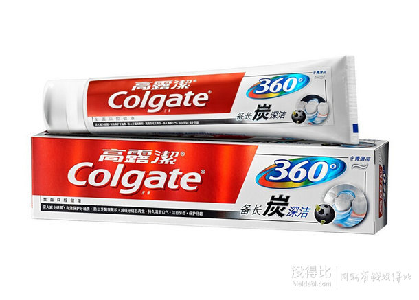 Colgate 高露洁 牙膏 360ﾟ备长炭深洁180g 折10.32元（12.9，2件8折）