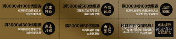 领券防身：免费领取笔记本电脑 3000-300/5000-500/8000-1000 优惠券