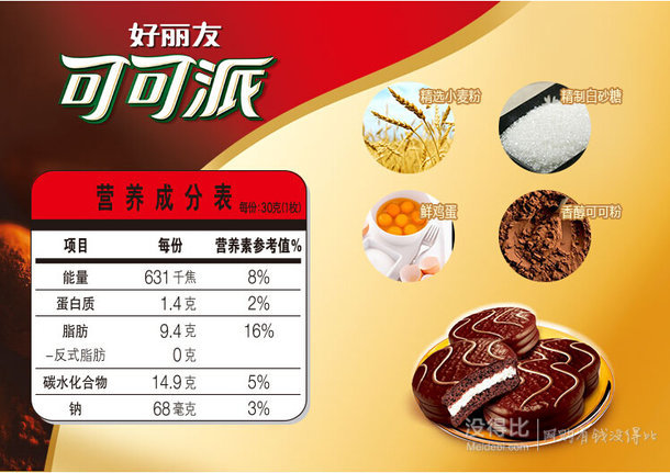 orion 好丽友 可可派6枚 180g/盒 折4元(5元,2件8折)