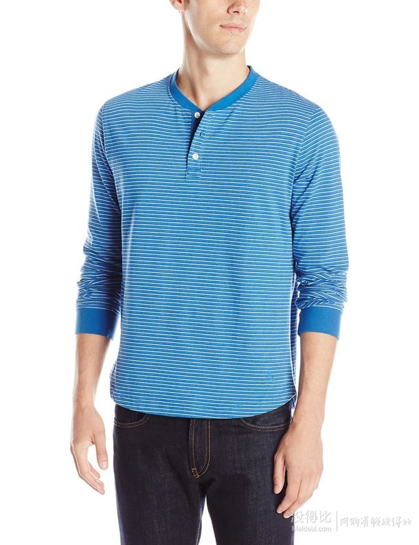 靛青色l码:original penguin 企鹅牌 男士休闲亨利衫