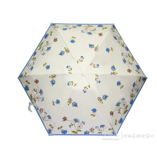 德国高级雨具！ Lotosblume 6骨超强防晒黑胶晴雨伞 UPF 50+  78元