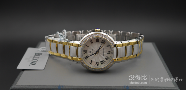 Bulova 宝路华 珍珠母贝+镶钻小蓝针时尚女表 98R161