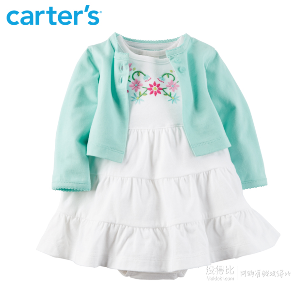 Carter's 121G467 女童连衣裙长袖开衫2件套  77.9元包邮