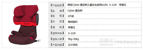 预售：Cybex 赛百斯 儿童安全座椅 Isofix 3岁-12岁  1199元（需99元定金）