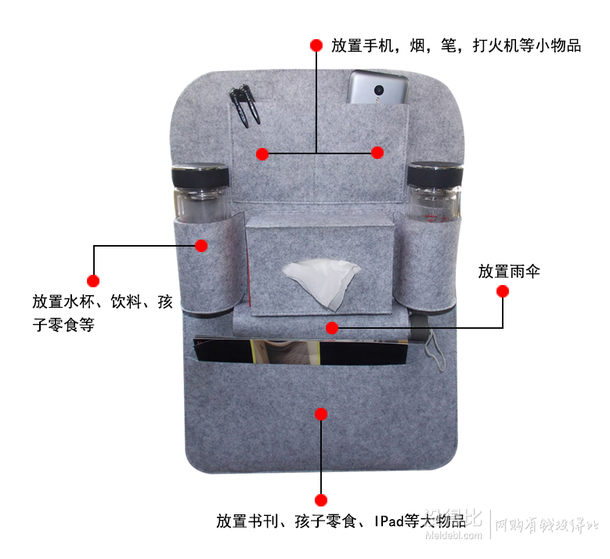 宝家乐 多功能车用置物袋   14.9元包邮(29.9-15)