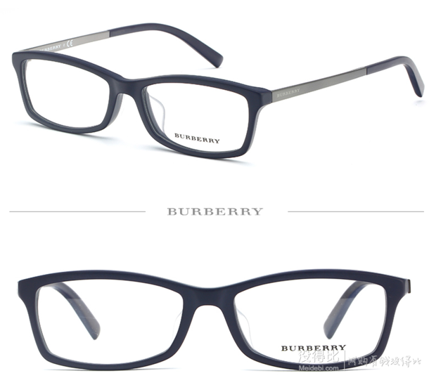BURBERRY 博柏利 0BE2186D 3001 55 光学眼镜架+依视路1.552非球面钻晶A+树脂镜片    605元包邮（需用券）