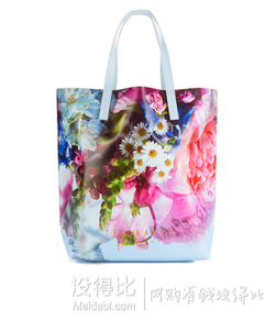 Ted Baker 泰德·贝克 女士彩色花卉真皮TOTE 包