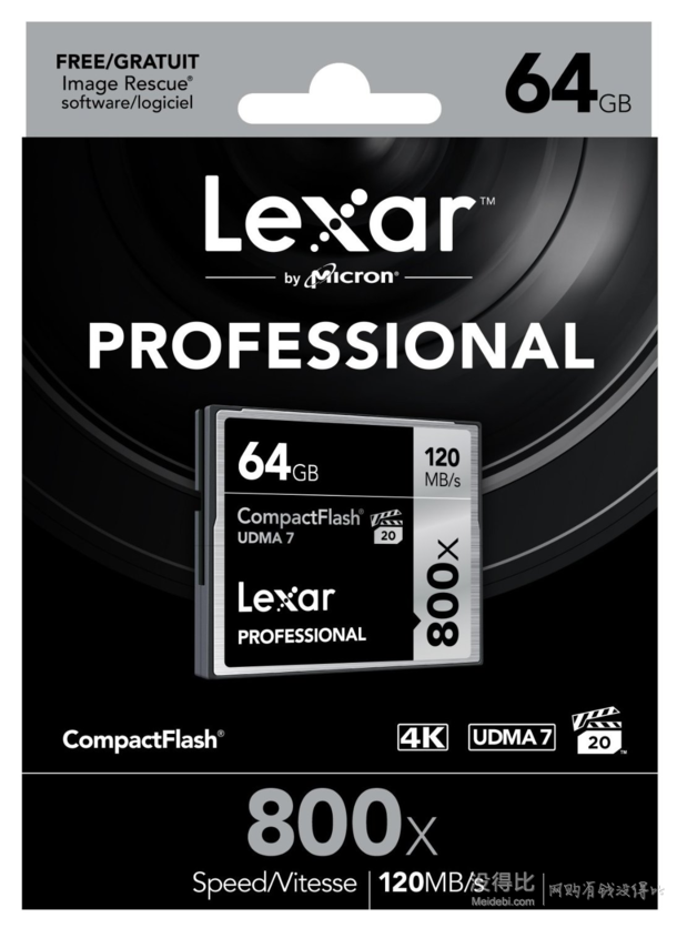 Lexar 雷克沙 Professional 800x CF存储卡 64GB（读取120MB/s）