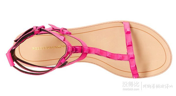 Rebecca Minkoff 瑞贝卡.明可弗Georgina 铆钉皮质罗马风格凉鞋