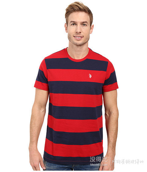 U.S.POLO ASSN. 美国马球协会 Rugby Stripe Crew Neck  男款T恤