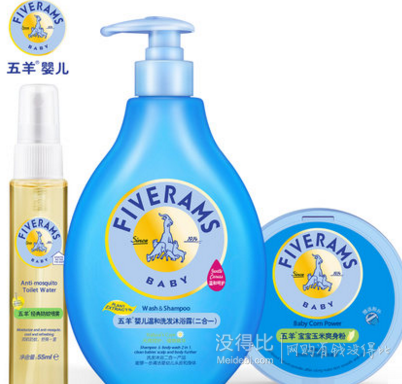 赠防蚊喷雾 ！FIVERAMS 五羊 宝宝洗发水沐浴露二合一500ml  14.9元包邮（39.9-10-15券）