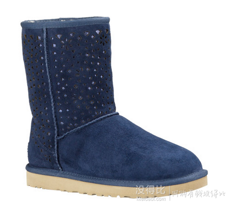 UGG Classic 女士纯色镂空平跟中筒雪地靴