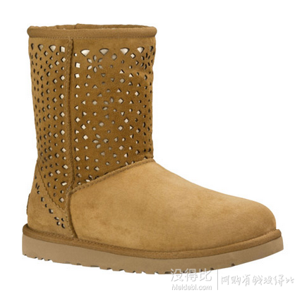 UGG Classic 女士纯色镂空平跟中筒雪地靴