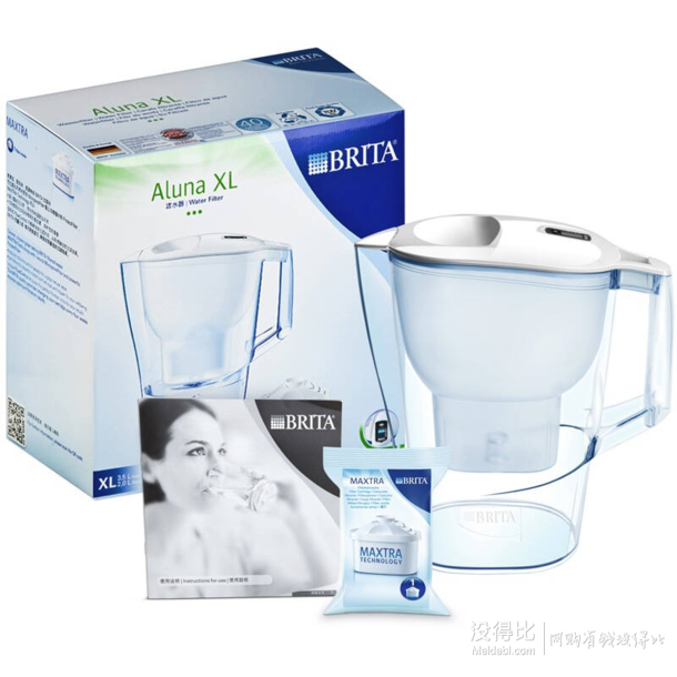 德国进口！BRITA 碧然德 Aluna 3.5L 滤水壶 白色 1壶1芯   82.8元（89元，179-30）