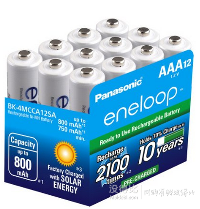 eneloop 爱乐普 BK-4MCCA12SA 高性能 镍氢充电电池（7号*12节）