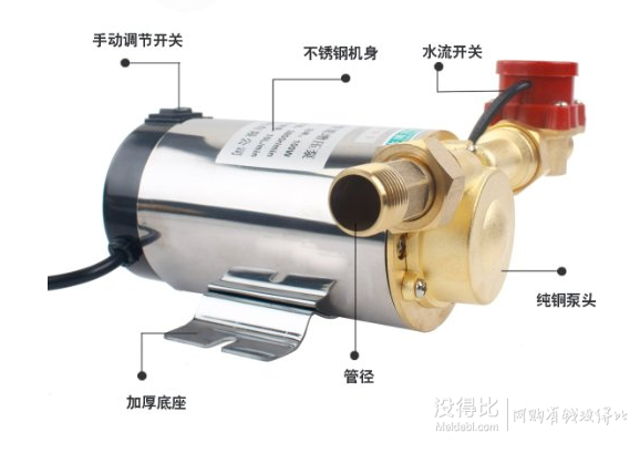 MEDAS 美达斯 100w铜泵头家用不锈钢增压泵 15MG-30-10    169元包邮