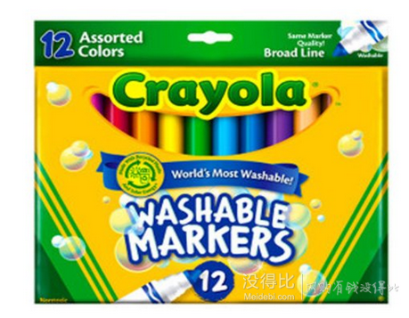 Crayola 绘儿乐 12色可水洗粗头水笔 58-7812 折约25/件（49，满100-50）