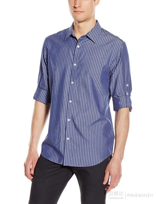 calvin klein 卡尔文·克莱恩 cotton tencel 男士条纹衬衫