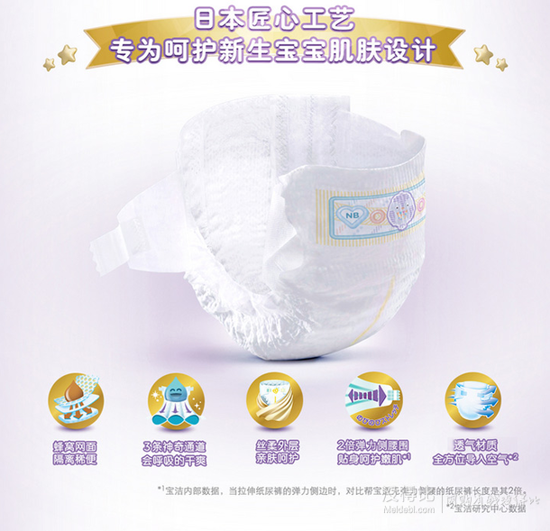 日本进口！ pampers 帮宝适 紫帮 纸尿裤 NB 84片  79元