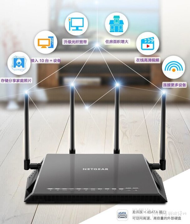 NETGEAR 美国网件 R7500 夜鹰X4 AC2350 无线双频千兆路由器  799元（999-200）