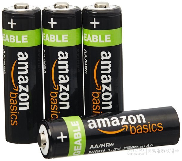 AmazonBasics 亚马逊倍思 AA型（5号）镍氢预充电可充电电池（4节/2000mAh）