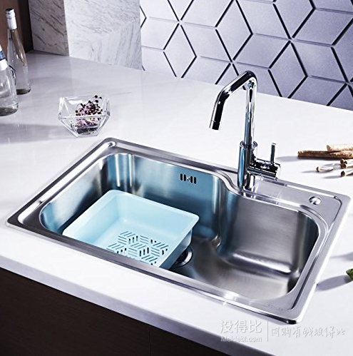 KOHLER 科勒 304不锈钢大单槽套餐（水槽K-77160T-2S-NA+龙头K-97274T-4-CP）  899.05元包邮（双重优惠）