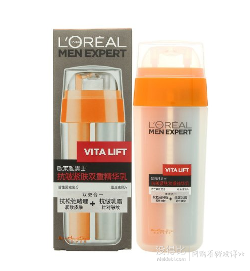 L'OREAL PARIS巴黎欧莱雅男士抗皱紧肤双重精华乳30ml   70元（140元，买二付一）