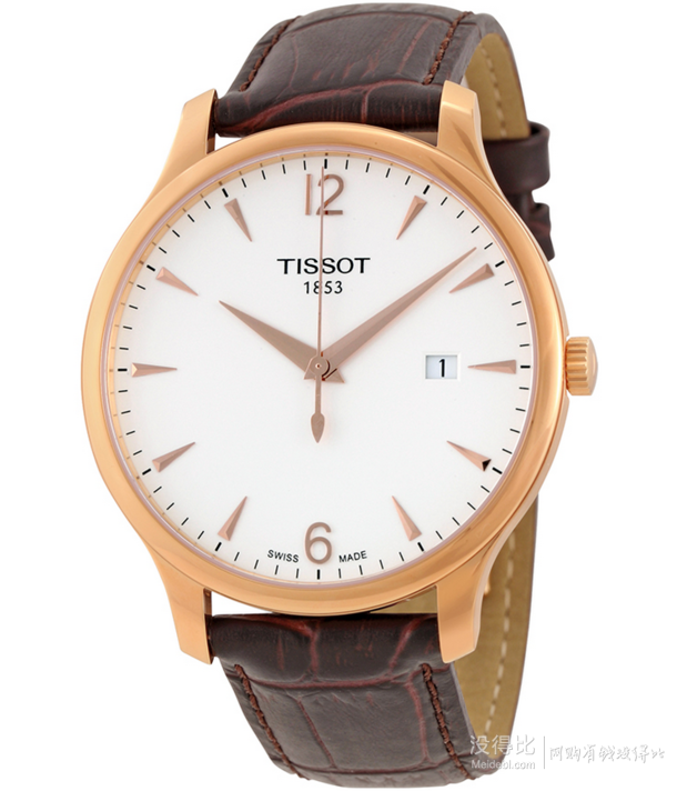 Tissot天梭 Tradition传统系列玫瑰金男士腕表 TIST0636103603700