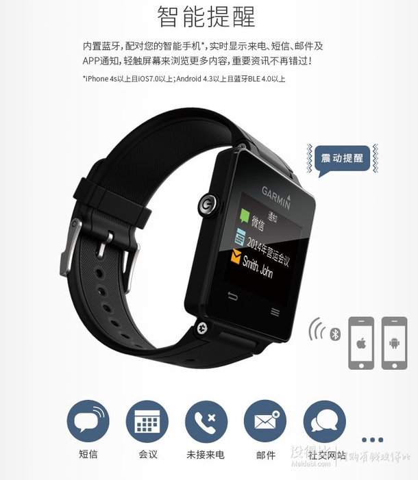 无需海淘！GARMIN 佳明 vivoactive白色 智能运动手表  799元包邮