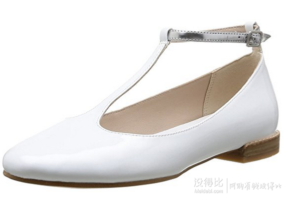 大码好价！Clarks 其乐 Festival Glee 女士真皮踝带芭蕾鞋