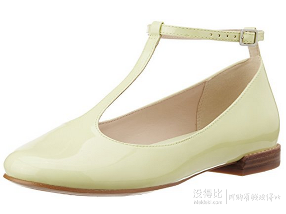 大码好价！Clarks 其乐 Festival Glee 女士真皮踝带芭蕾鞋