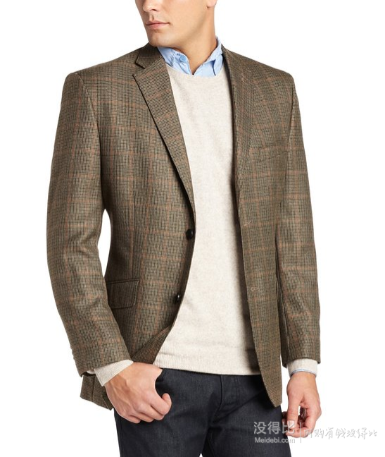 限Prime会员 ：Haggar Houndstooth Windowpane 男款西装外套   直邮到手305元