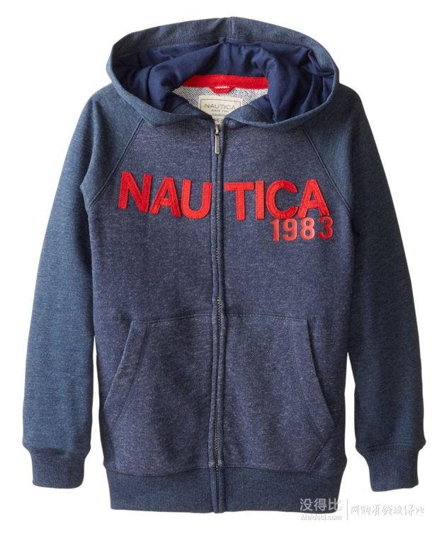 成人可穿！Nautica 诺帝卡 French Terry 大童拉链夹克