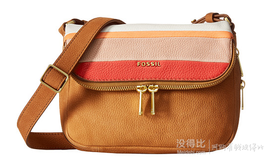 Fossil 化石Preston Small Flap 女士真皮斜挎包