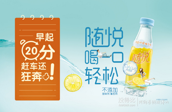 随悦 海盐柠檬柚子味 维生素果味饮料 480ml*15