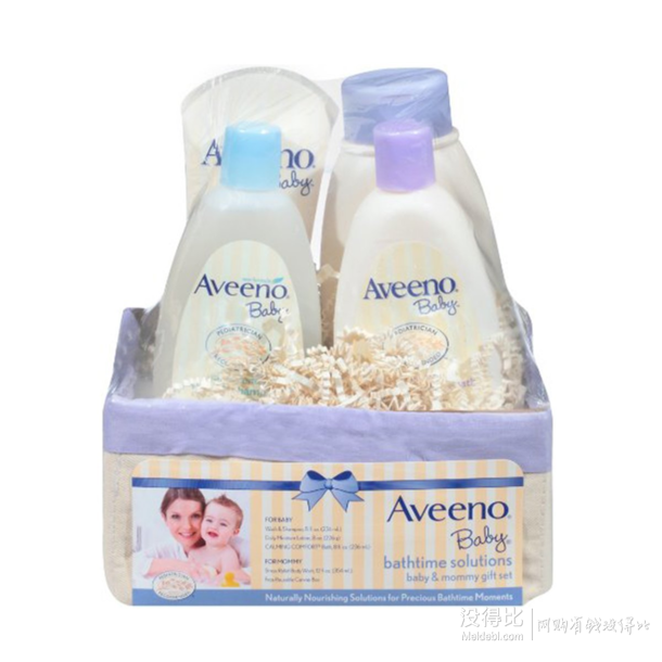 AVEENO 艾维诺 宝宝日常洗护套装(洗发沐浴乳+保湿乳液+舒缓沐浴乳+平静舒缓安眠沐浴露)    149元包邮