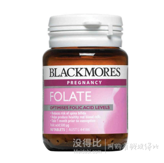 凑单！Blackmores 澳佳宝 孕妇必备叶酸营养片500μg 90片