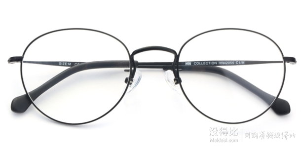 附买家秀！HAN 不锈钢 光学眼镜架 HN42055 +1.56非球面树脂镜片
