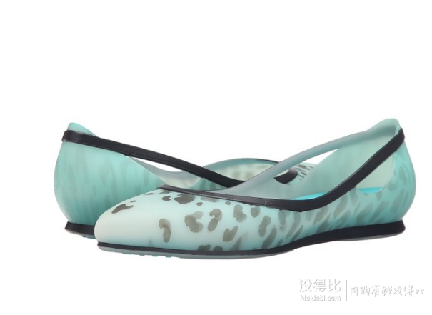 prime会员！Crocs 卡洛驰 Rio Leopard Fade Flat女士水墨点时尚平底鞋