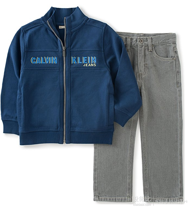 Calvin Klein Logo 男童夹克牛仔两件套