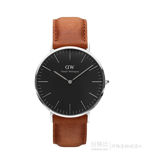 Daniel Wellington 丹尼尔•惠灵顿 DW 黑表盘 皮表带女表 DW00100142-DW00100147