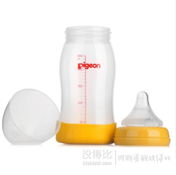 pigeon 贝亲 AA96 自然实感 宽口径 PP奶瓶 240ml   35.75元（3件六五折后）