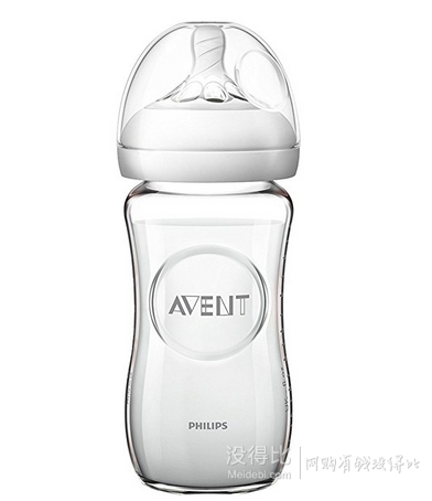 AVENT 新安怡 自然系列 SCF673/13 宽口玻璃奶瓶 240ml    89元（3件7折）