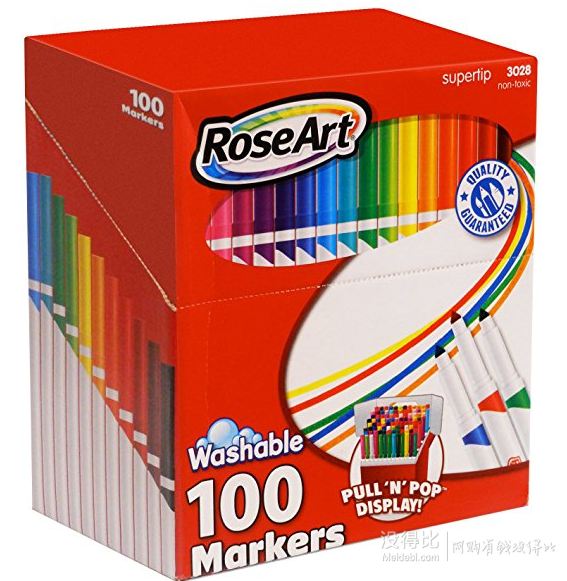 RoseArt SuperTip 3028 彩色可水洗马克笔（100支装）