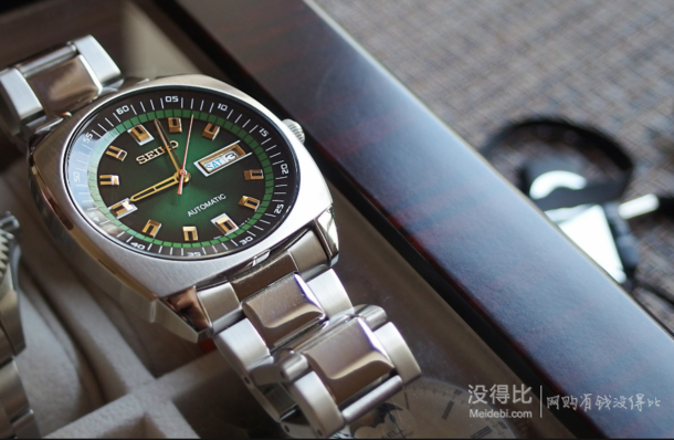 Seiko精工 男士独特绿表盘日本自动机械腕表