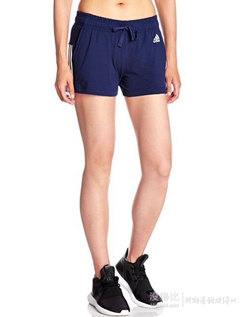 Prime会员！adidas 阿迪达斯 女式 运动型格 针织短裤 ESS 3S SHORT   99.5元（199元，下单5折）