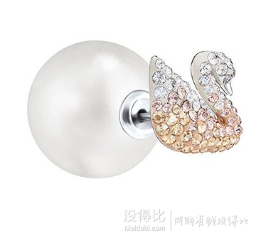 曲筱绡同款！ SWAROVSKI 施华洛世奇 Iconic Swan 穿孔天鹅耳环 包邮